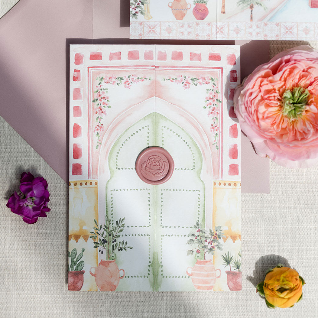 Folded Moroccan Wedding Invitation